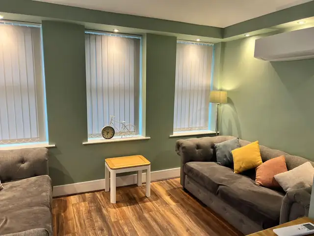 Sage green living room